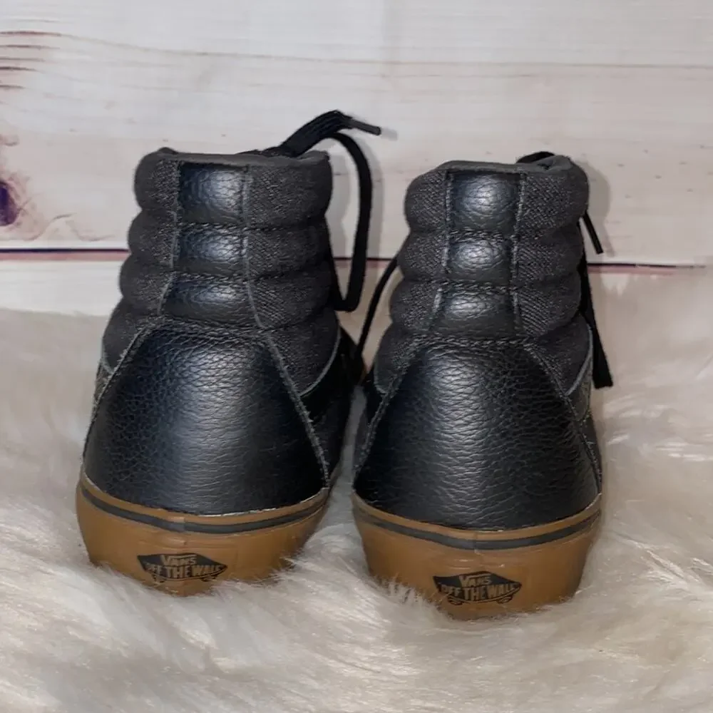 Vans Black Canvas HIgh Top Skate Shoes Sneakers Mens 8 Women's 9.5
